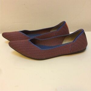 Rothy’s the point flats red and blue check size 7.5